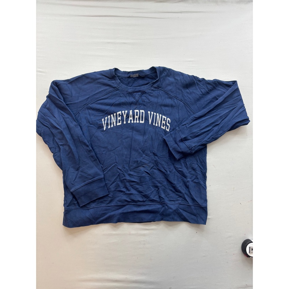 Vineyard Vines Mens XL Navy Blue Spell Out Arched Logo Crewneck Sweatshirt